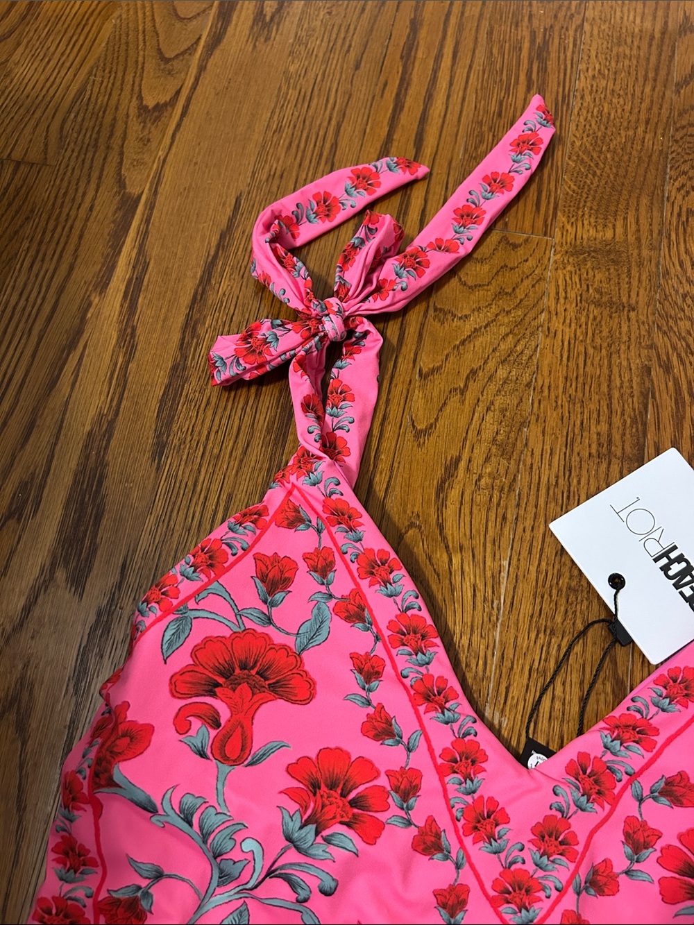 NWT BeachRiot Magenta and Floral One Piece - Picture 2 of 5